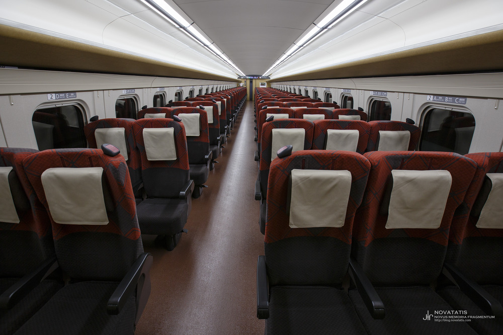 Empty train car interior with
