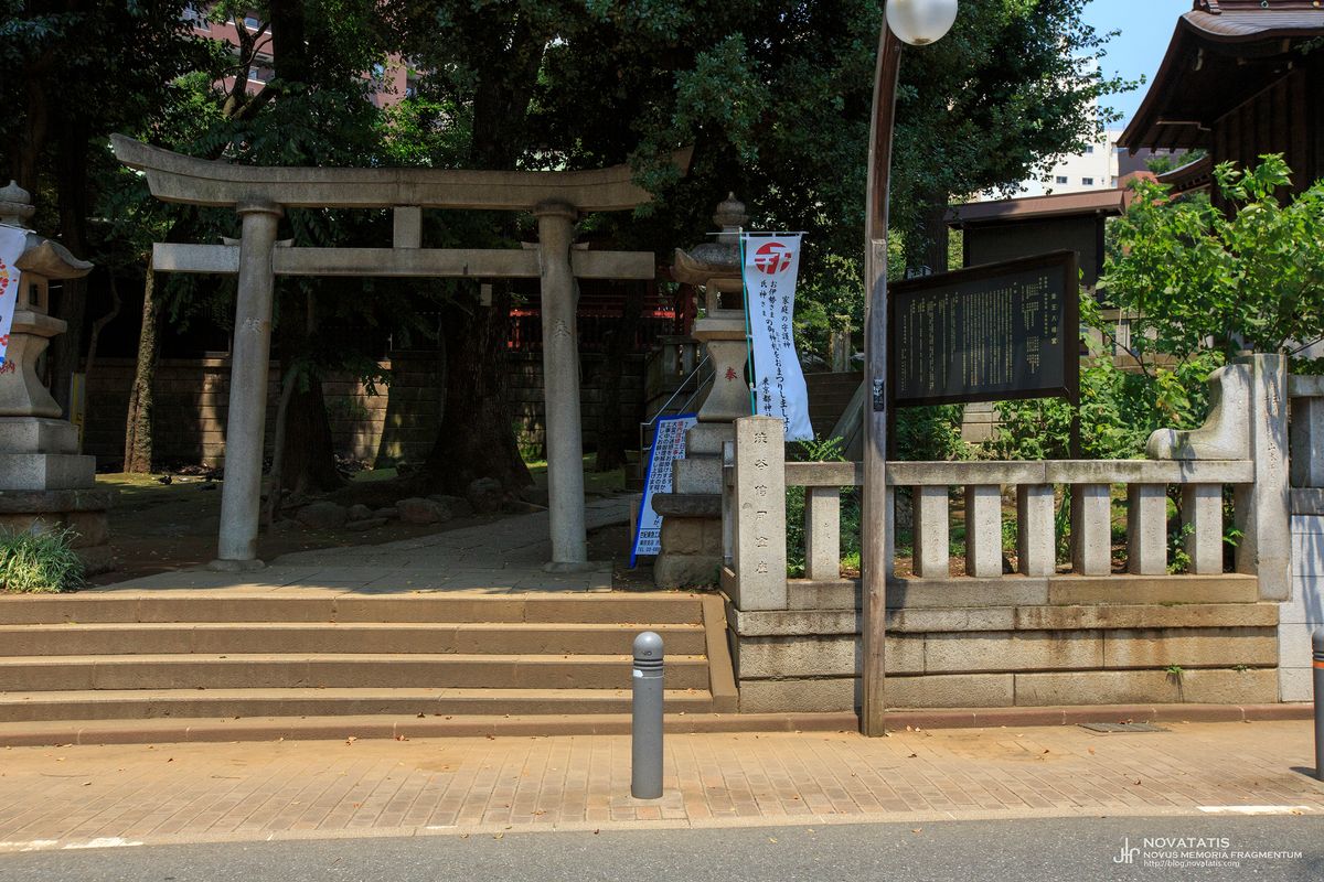 신사 입구의 도리이와 돌계단