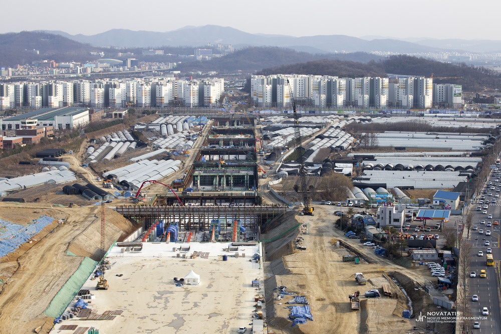 View toward apartment blocks b